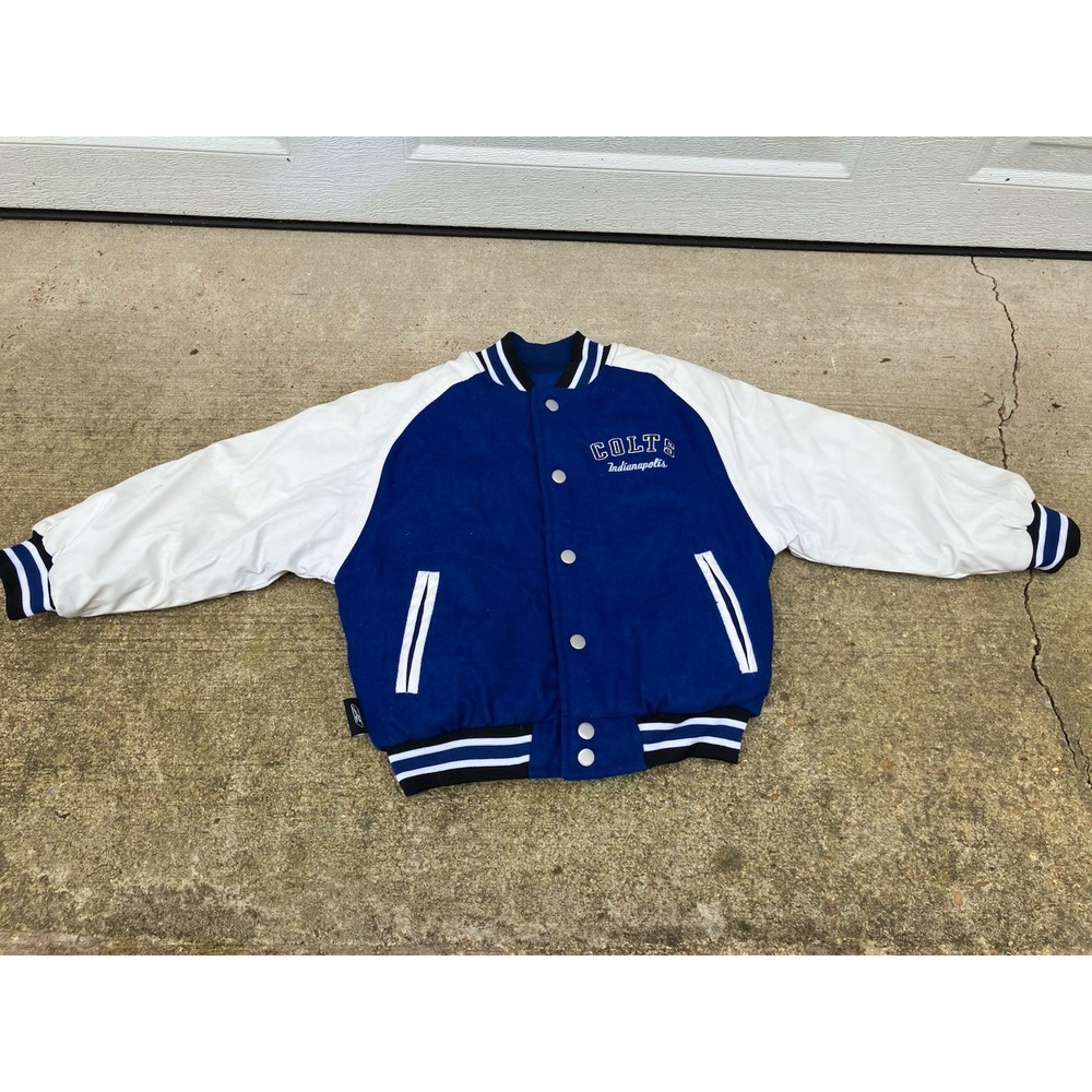 Vintage Indianapolis Colts Reebok Wool Varsity Coat Jacket  Team NFL Boys 8-10